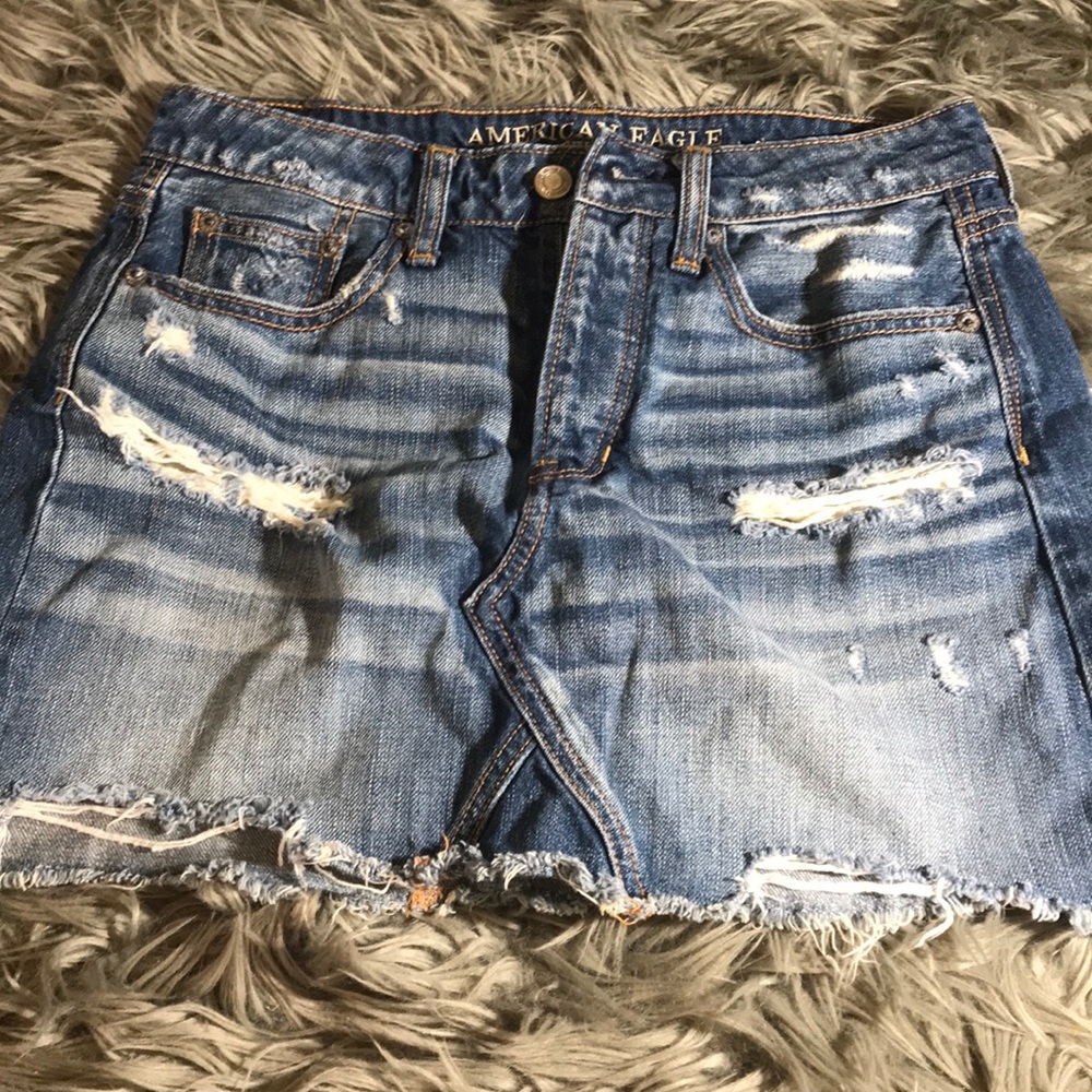 american eagle jean skirt